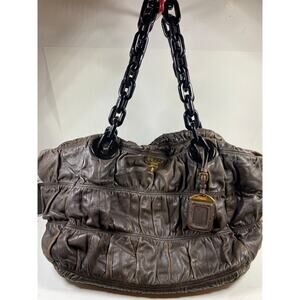 Prada Nappa Gaufre Chain Tote Bag Black
